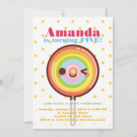  regenbogen: lollipopjarig kaart (Voorkant)