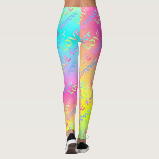 Regenbogen Love forever Leggings (Achterkant)