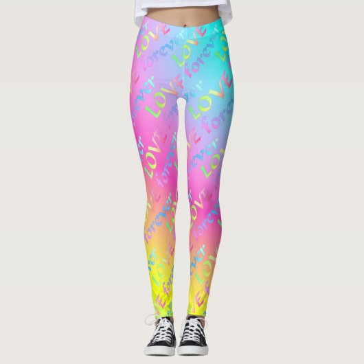 Regenbogen Love forever Leggings (Voorkant)