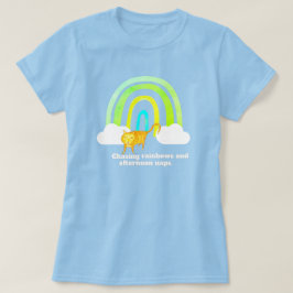 Regenbogen najagen en dutjes Schattige rode kat T-shirt