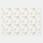 regenbogen nieuw baby shower inpakken inpakpapier vel (Voorkant)