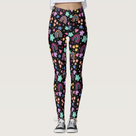 Regenbogen op zwart leggings