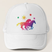 Regenbogen Pferde Trucker Pet (Voorkant)