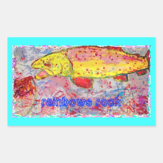 regenbogen rechthoekige sticker (Voorkant)