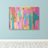 Regenbogen & Regendruppels Kleurrijke Abstracte Ca Canvas Afdruk (Insitu (Houten vloer))