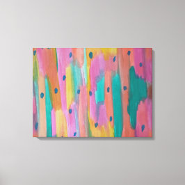 Regenbogen & Regendruppels Kleurrijke Abstracte Ca Canvas Afdruk