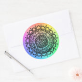 Regenbogen Seestern Mandala Ronde Sticker (Envelop)