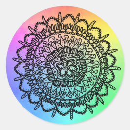 Regenbogen Seestern Mandala Ronde Sticker