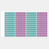 Regenbogen Sterne - 96 schmale Kinder Etiketten Labels (Vel)