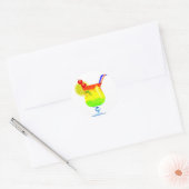 Regenbogen Tropische Drink Ronde Sticker (Envelop)