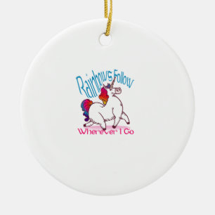 Regenbogen volgen waar ik ook heen ga fantasie gra keramisch ornament