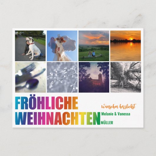 Regenbogen Weihnachtspostkarte  Postkarte Briefkaart (Voorkant)