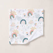 Regenbogen, zonneschijn, wolken en harten bad handdoek (Wasdoekje)