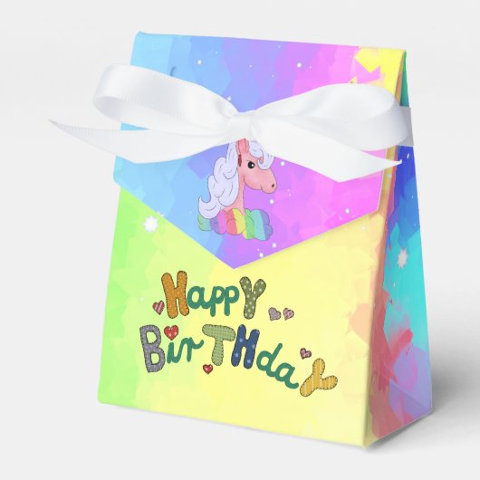 regenbogeneinhorn Geschenkschachtel Bedankdoosjes (Voorkant Zijde)