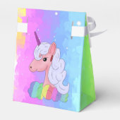 regenbogeneinhorn Geschenkschachtel Bedankdoosjes (Achterkant)