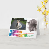 Regenbogenfarben Fröhliche Weihnachten Kaart (Gele Bloem)