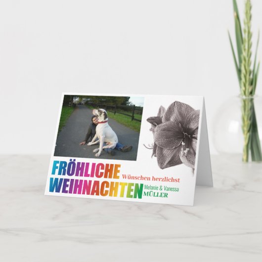 Regenbogenfarben Fröhliche Weihnachten Kaart (Voorkant)