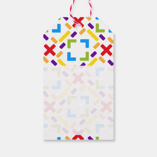 Regenbogenfarben Weihnachtsbaum  Cadeaulabel (Achterkant)