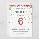 Regenboog6e verjaardag van de Zesde verjaardag Kaart (Voorkant)