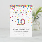 Regenboog 10 jaar oude verjaardag, 10e verjaardag kaart (Staand voorkant)