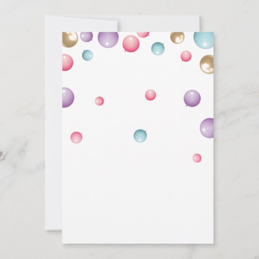 Regenboog 10e Verjaardagsfeestje, Roze Ballon Meis Kaart (Achterkant)