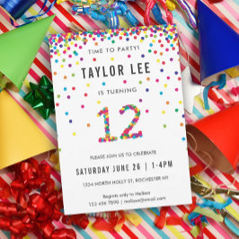 Regenboog 12 jaar oude verjaardag, 12e verjaardag kaart