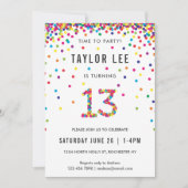 Regenboog 13 jaar oude verjaardag, 13e verjaardag kaart (Voorkant)