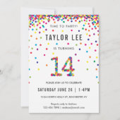 Regenboog 14 jaar oude verjaardag, 14e verjaardag kaart (Voorkant)