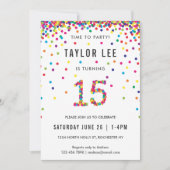 Regenboog 15 jaar oude verjaardag, 15e verjaardag kaart (Voorkant)