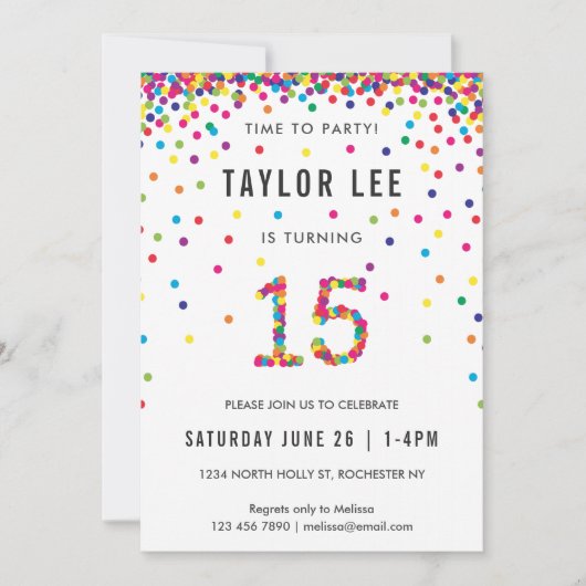 Regenboog 15 jaar oude verjaardag, 15e verjaardag kaart (Voorkant)