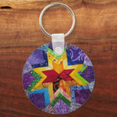 regenboog 1 gevouwen ster sleutelhanger (Voorkant)