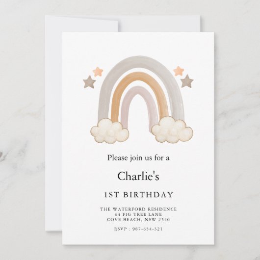 Regenboog 1e verjaardag, kaart (Voorkant)
