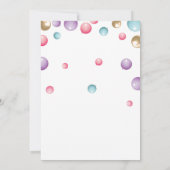 Regenboog 1e verjaardagsfeestje, roze ballon meisj kaart (Achterkant)