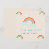 Regenboog 1St. Birthday Kaart (Voorkant / Achterkant)
