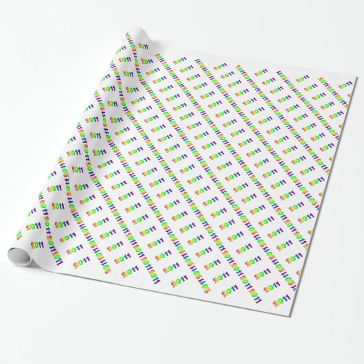 Regenboog "2011" cadeaupapier (Uitgerold)