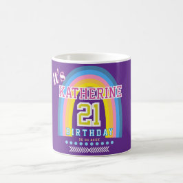 Regenboog 21 Verjaardag Paars Koffiemok