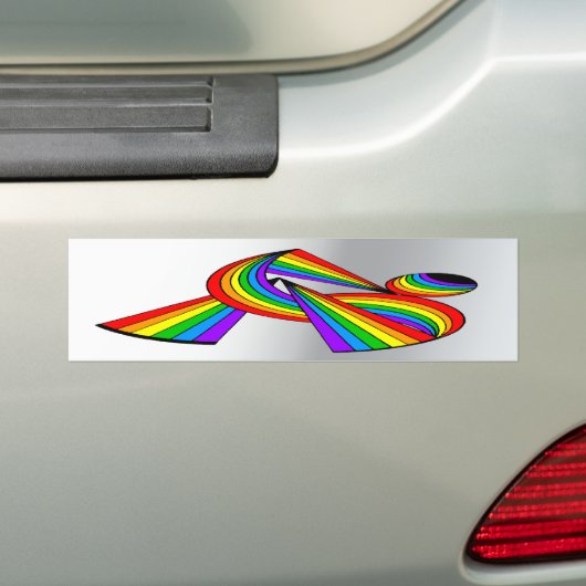 Regenboog # 2 Tattoo Bumpersticker (Op auto)
