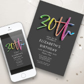 Regenboog 30e verjaardag kaart