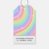 Regenboog 3e Verjaardag Kleurrijke Derde Cadeaulabel (Achterkant)
