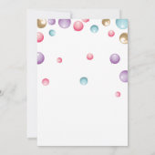 Regenboog 3e verjaardagsfeestje, roze ballon meisj kaart (Achterkant)