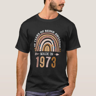 Regenboog 49 jaar oud gemaakt in 1973 49e verjaard t-shirt