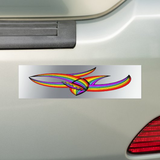 Regenboog # 4 Tattoo Bumpersticker (Op auto)
