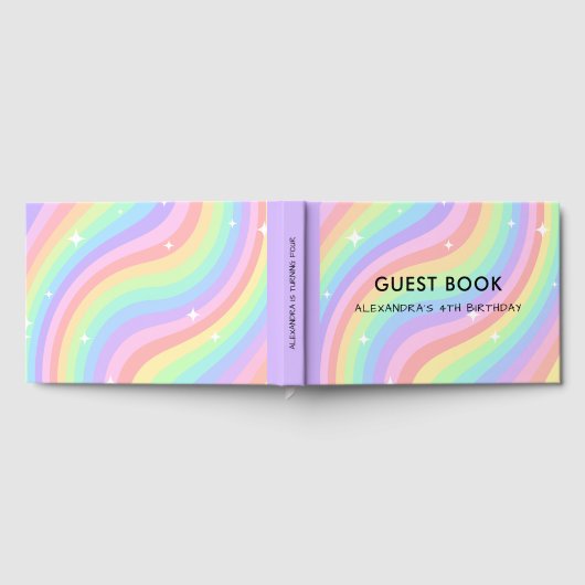Regenboog 4e verjaardag meisje vierde gastenboek (Volledig)