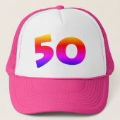 Regenboog 50ste verjaardagsfeestje trucker pet (Voorkant)