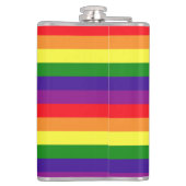 Regenboog 6 Stripe Gay Pride Monogram Initiaal Heupfles (Achterkant)