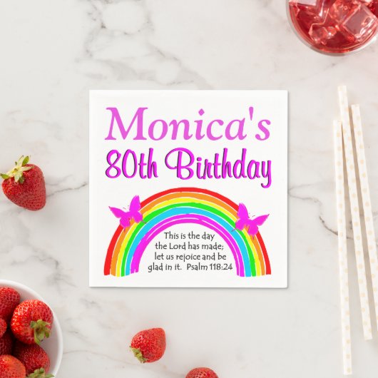  REGENBOOG 80E VERJAARDAG GEPERSONALISEERDE SERVET (Insitu)