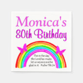  REGENBOOG 80E VERJAARDAG GEPERSONALISEERDE SERVET (Voorkant)