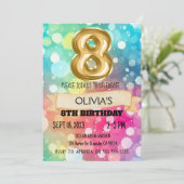 Regenboog 8 Jaar Oud 8e Verjaardagspartij Meisjes Kaart