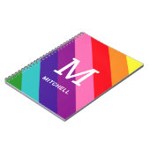 Regenboog 8 Streep Monogram Naam Trots Notitieboek (Linkerzijde)