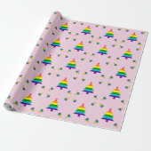 Regenboog 8 Stripes LGBT Pride Flag LGBTQ Kerstmis Cadeaupapier (Uitgerold)